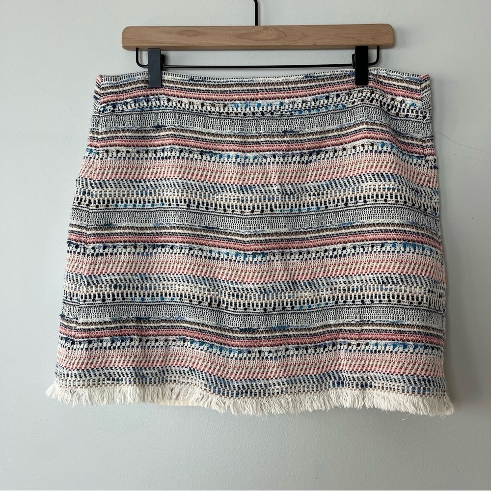 Loft Woven Multicolored Mini Skirt‎ with Slip 14